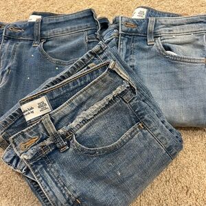 Abercrombie kids 3 pack blue jeans size 11/12 regular,regular,long